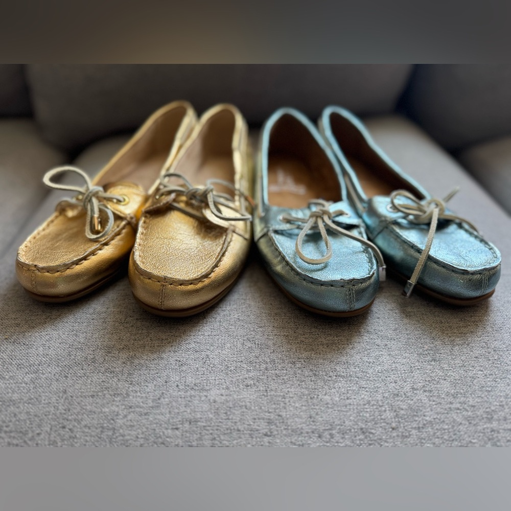 AEROSOLES Gold and Blue Women's Flats 8.5
